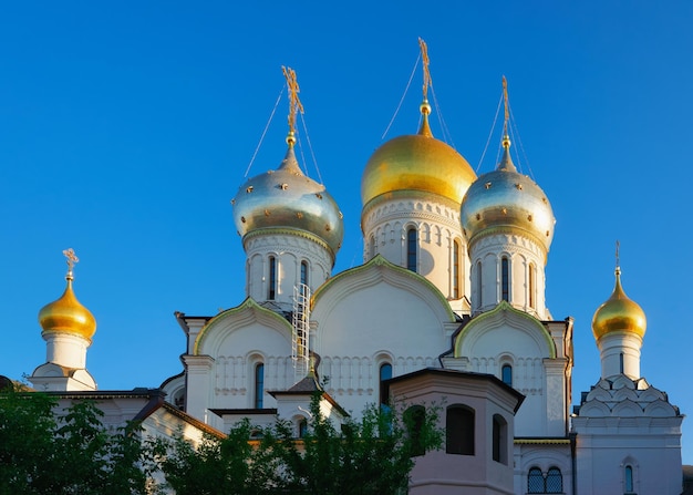 Cupola d'oro del convento della concezione nella città di Mosca in Russia.