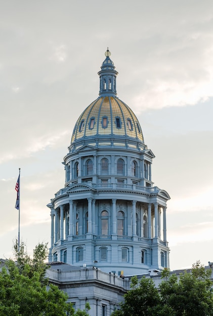 Cupola ricoperta d'oro di State Capitol Denver