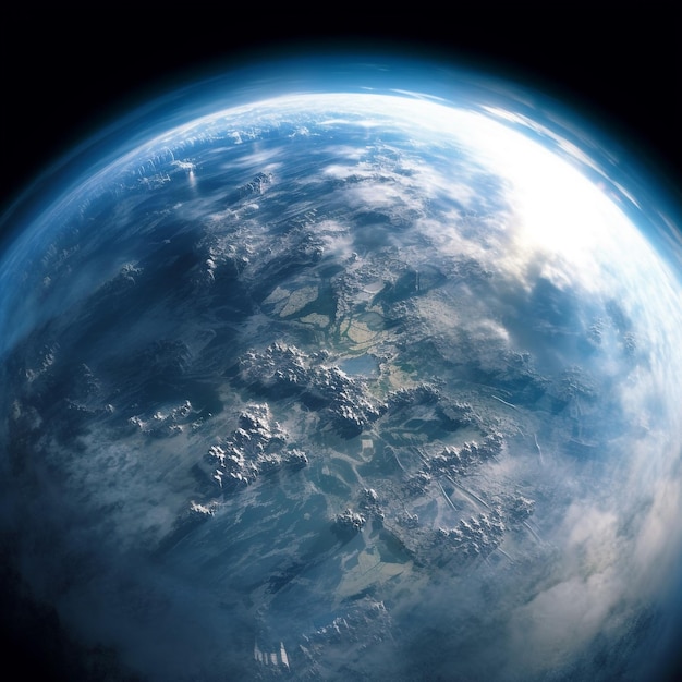cupola trasparente di ghiaccio sulla terra dallo sfondo hd dello spazio