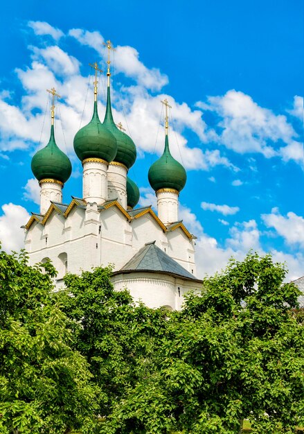 Cupole sul tetto della Chiesa di Gregorio il Teologo nel Cremlino a Rostov il Grande