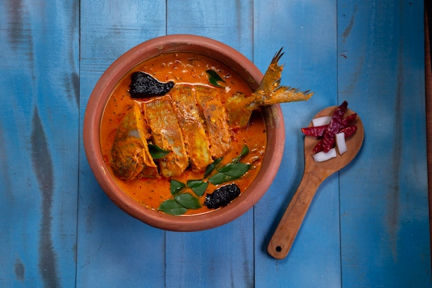 Curry di pesce Pomfret curry tradizionale indiano pesce curry speciale Kerala