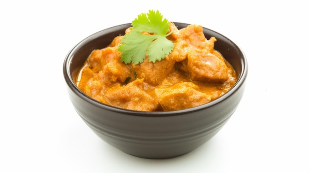 Curry di pollo su uno sfondo bianco Isolato Generativo Ai