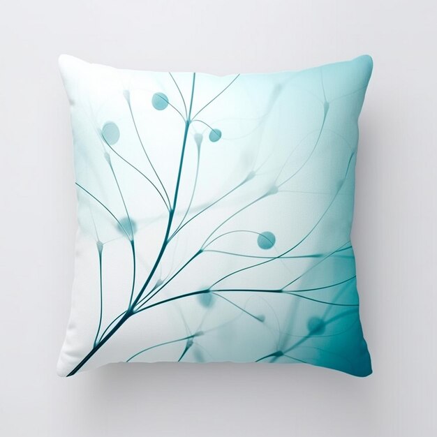 Cushion con modello astratto su sfondo bianco rendering 3D