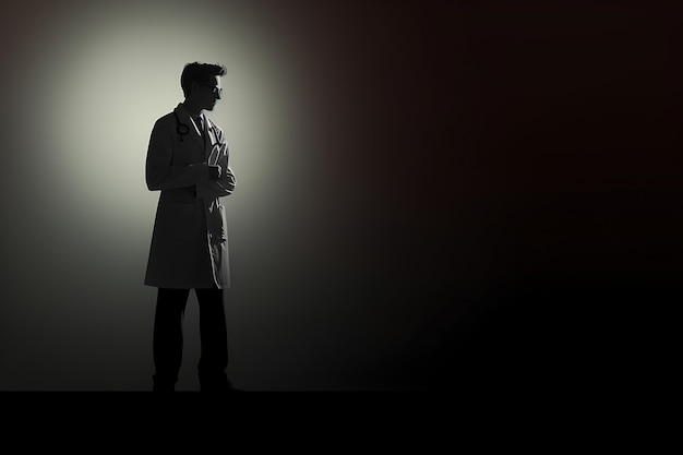 Custode medico Silhouette di un medico dedicato