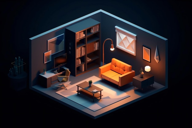 Cute 3D Room Ai generativa