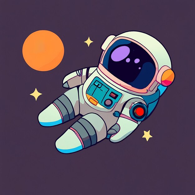 Cute Astronaut Lay On Cloud Cartoon Vector Icon Illustrazione Scienza Tecnologia Icon Concept Isolato Vector Premium