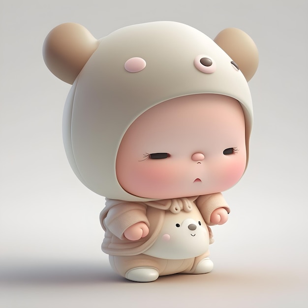 Cute baby character design generativo ai