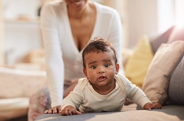 Cute Baby Lerning to Crawl