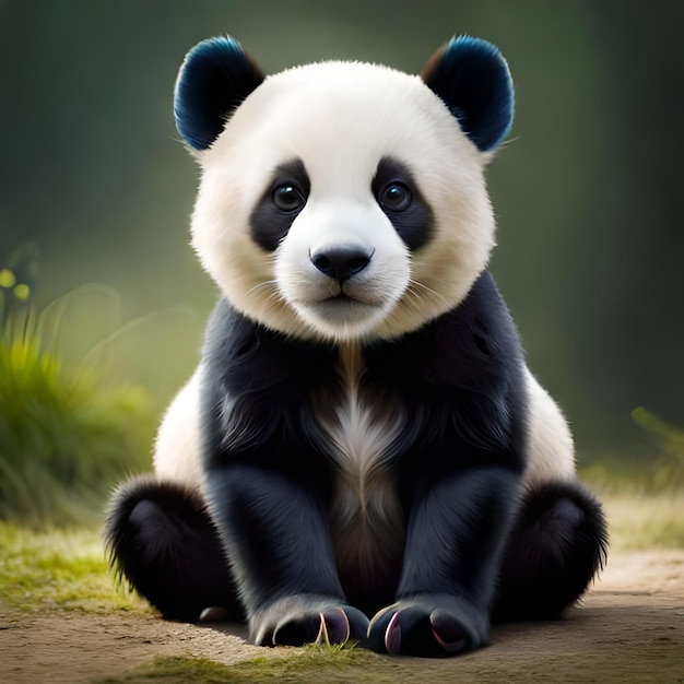 Cute baby panda attraente vibrante