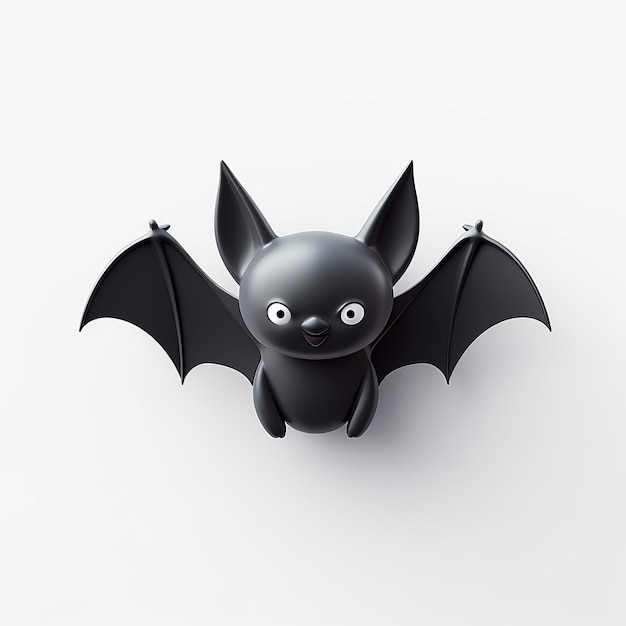 Cute Bat 3d Logo Minimalista Stile di pittura su piccola scala