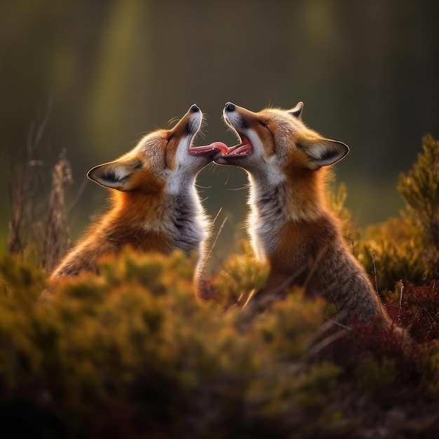 Cute bella Fox Wildlife Photography AI generativa