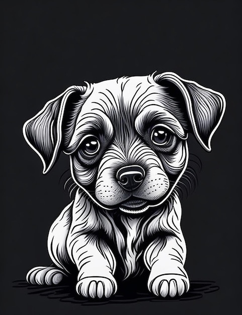 Cute Cartoon cucciolo e cane Illustraton