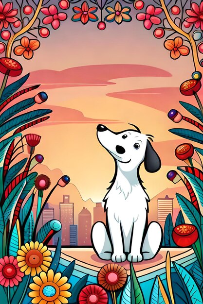 Cute Cartoon cucciolo e cane Illustraton