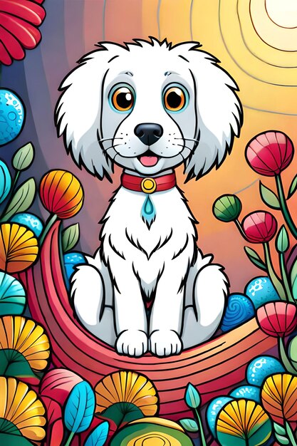 Cute Cartoon cucciolo e cane Illustraton