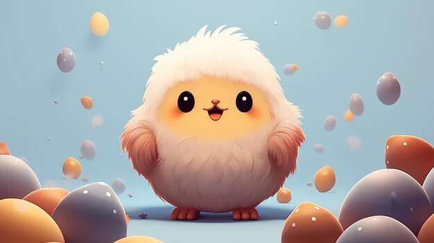 Cute doodle pollo generativo ai