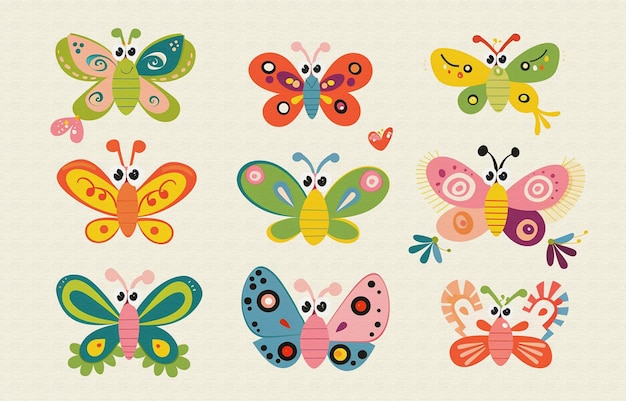 Cute farfalle dei cartoni animati
