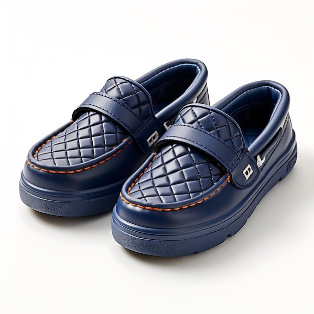 Cute idee Slip on Loafers per bambini con materiale in pelle finta Navycreativo nuovo concept design