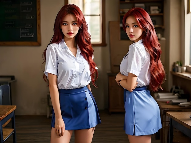 Cute School Girl AI generativo