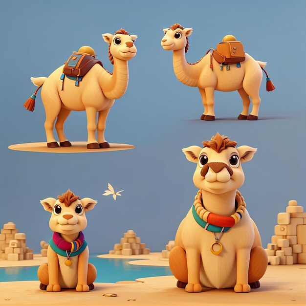Cute Sitting Camel Cartoon Animal Nature Premium Icon