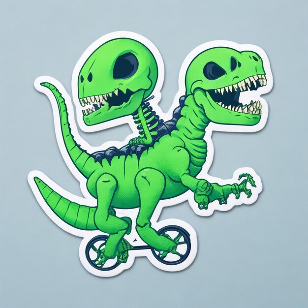 cute_Skeleton_Riding_green_Dinosau