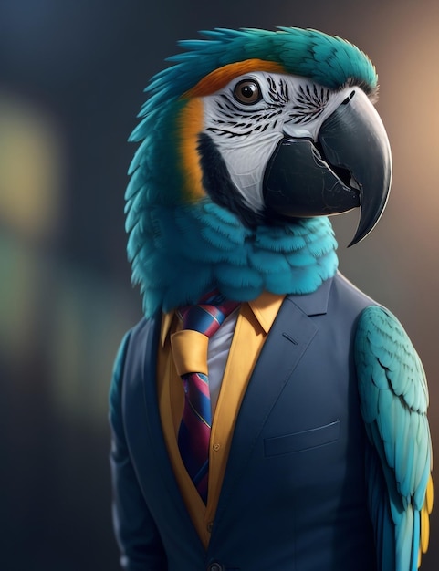 cute_tiny_macaw_standing_in_a_suit