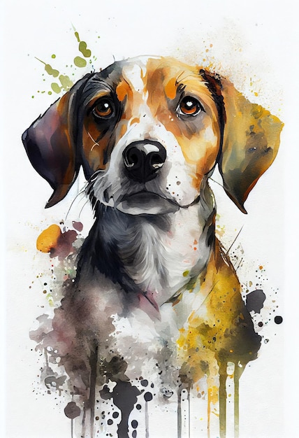 Cuteart del cane dell'acquerello