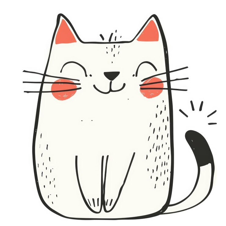 Foto cuti gatti dei cartoni animati in stile disegno