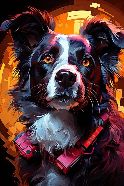 Cybercanine Reverie Border Collie nei sogni al neon