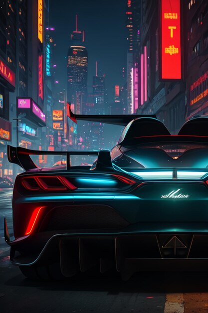 cyberpunk L'aspetto della mostra di supercar è uno sfondo di carta da parati super bello