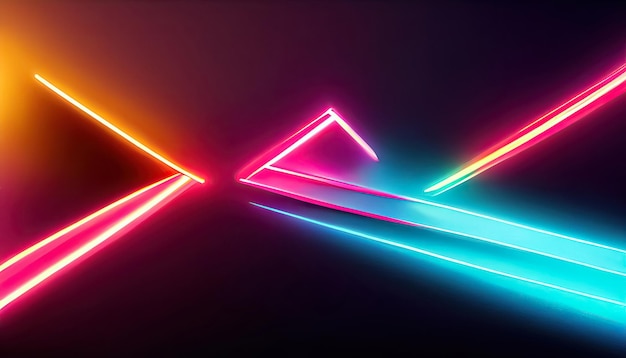 Cyberpunk neon colori scifi astratto minimo geometrico trendy sfondo 3D illustrazione digitale