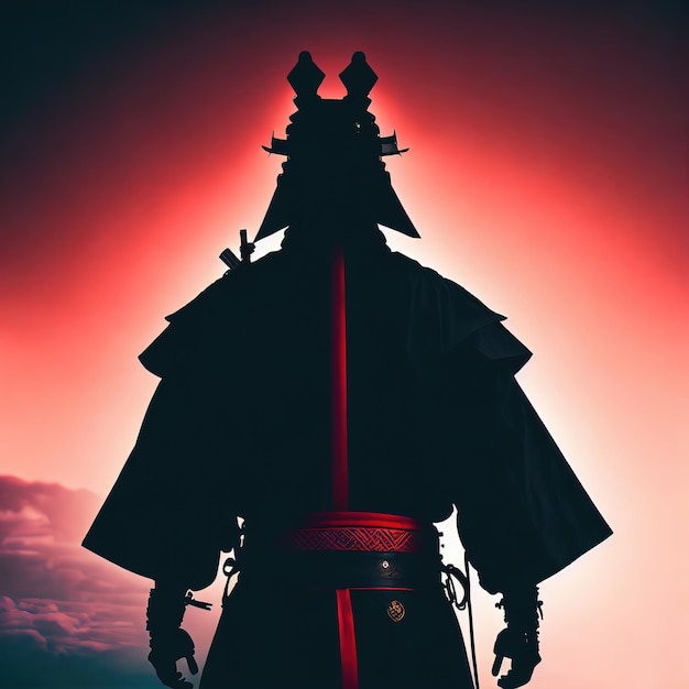 Cyberpunk tecnologia futura robot cyborg bushido samurai arte generativa di AI