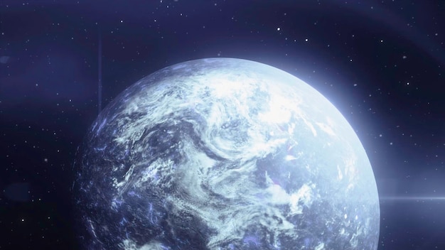 D model of rotating planet motion naturalistic animation of rapidly rotating planet in space