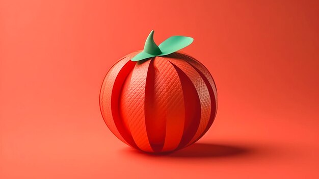 D pomodoro su sfondo rosso isolato ai generativo