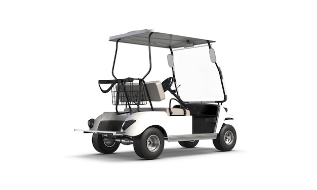 D rendering del carrello da golf isolato su sfondo bianco