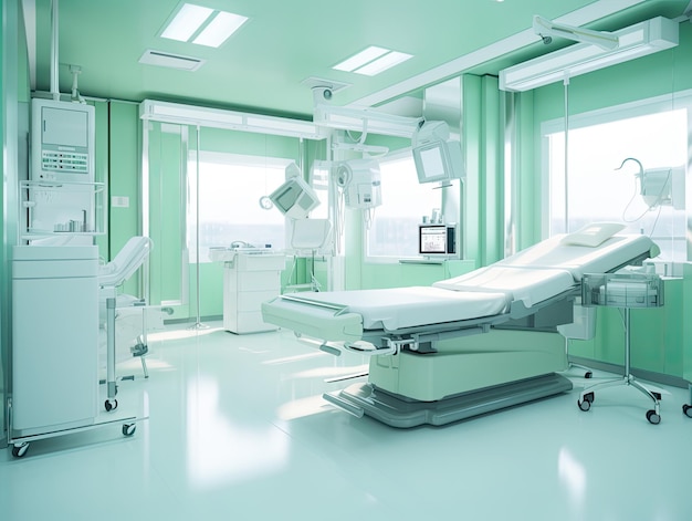 D rendering di luce pulita dell'ospedale sala di osservazione interno generativo ai