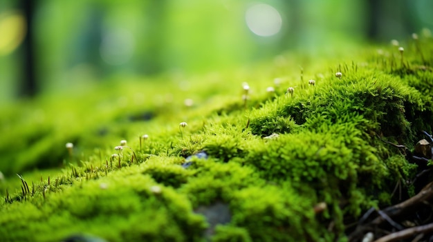 Da vicino il muschio nella foresta