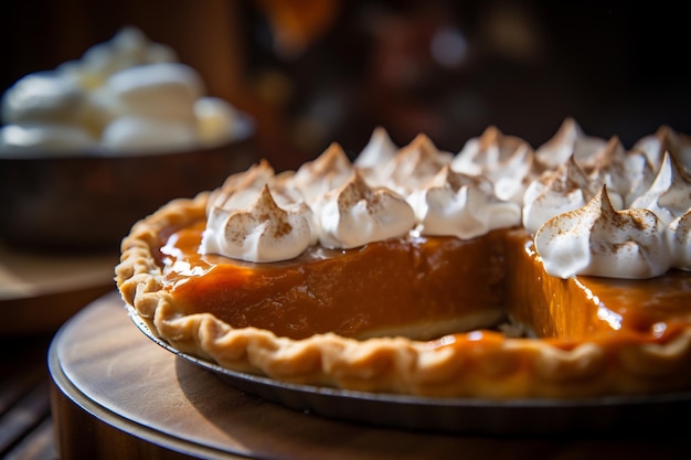 da vicino una deliziosa torta di zucca