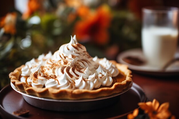 da vicino una deliziosa torta di zucca