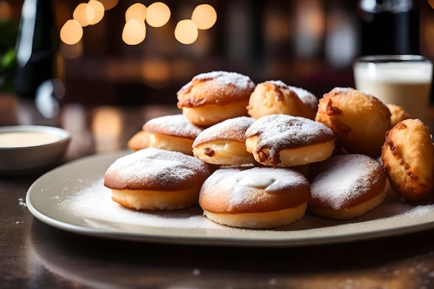 Dai un'occhiata ai deliziosi Beignets anche se c'è un bel ristorante che è lontano Generato dall'AI