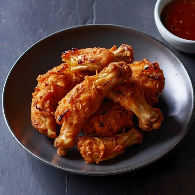 Dakgangjeong è un piatto di pollo croccante fritto in profondità.