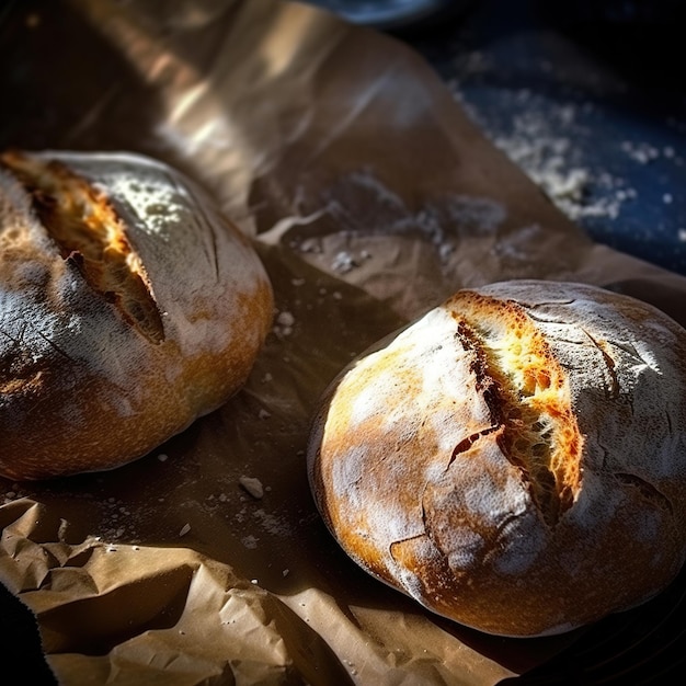 Dall'alto foto di pane rustico