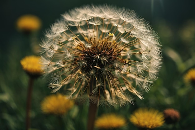 Dandelion sogna una bellezza stravagante nella natura