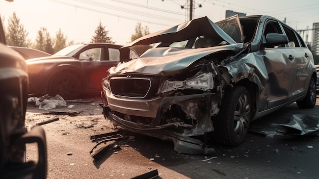 Danni causati da incidenti stradali e assicurazioni Illustratore generativo di IA