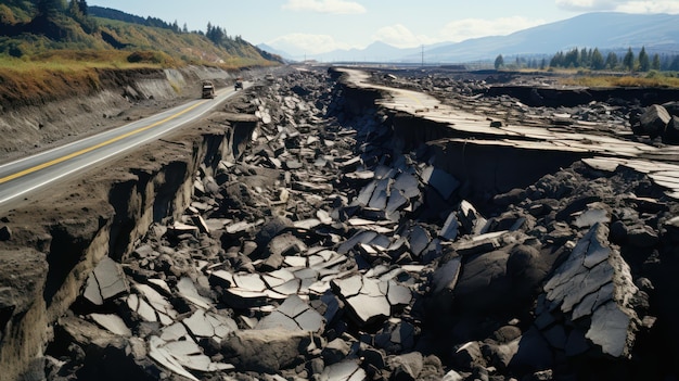 Danni stradali causati dal terremoto