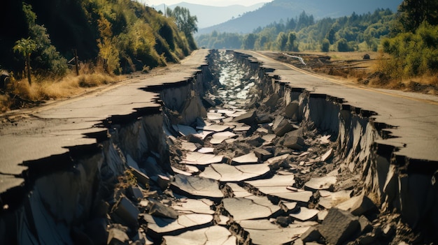 Danni stradali causati dal terremoto