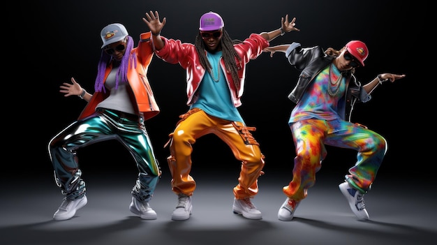 Danzatori di hip hop adolescenti 3D