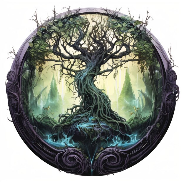 Dark World Tree e Scopri un accattivante capolavoro Venture Book Cover Wall Art POD Epic Beauty