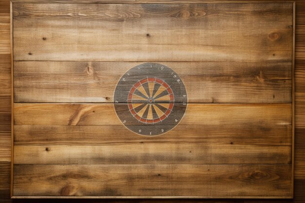 Dartboard rustico su sfondo di legno