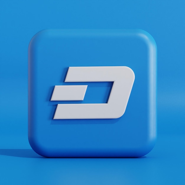 Dash criptovaluta simbolo logo 3d illustrazione