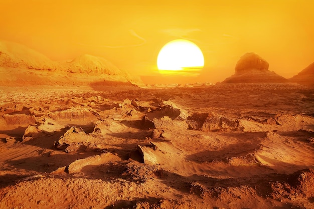 Dashte Lut deser il luogo più caldo della Terra Tramonto nel deserto Iran Persia